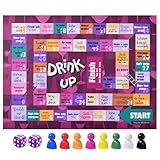 NETANICO Drinking Games,Leather Mat Drinking Board Game for Adults,Interactive Girls Night Drinking Games,Bachelorette Party Games,Age 21+,2-8 Players