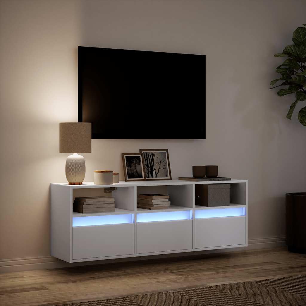 Madera resistente LED RGB para ambiente moderno Blanco 130x31x45 cm