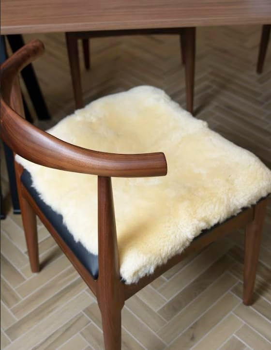 Miniatura 3 de Cojín de asiento de lana natural para silla de ruedas, cojín para aliviar el dolor, molestias, irritación de la piel