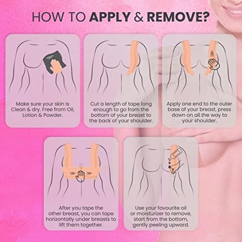 Miniatura 2 de Boob Tape- Boobytape For Breast Lift Sweat Proof Boobtape For Large Breasts, Boobtape & Nipple Cover In Body Tape Set(2"&3")