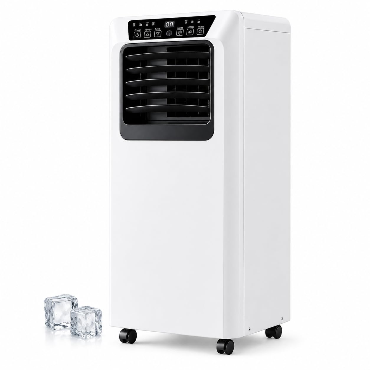 Condizionatore Portatile a Compressore, Climatizzatore Solo Freddo con modalità Deumidificazione e Ventilazione, Oscillazione Automatica Verticale, Timer 24 Ore e Telecomando 9000BTU