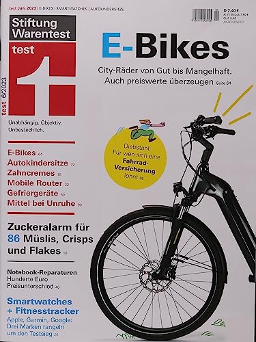Preisvergleich Produktbild test 6 / 2023 "E-Bikes, Zuckeralarm für 86 Müslis & Co., Smartwatches+Fitnesstracker"
