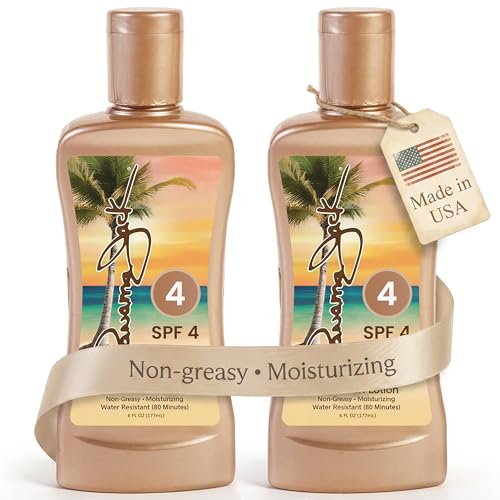 Panama Jack Sunscreen Tanning Lotion - SPF 4 PABA Paraben Gluten & Cruelty Free Antioxidant Moisturizing Formula 6 FL OZ (Pack of 2)