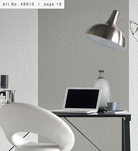 Manhattan Comfort Elizabeth Series Vinyl Textured and Paintable Design Large Wallpaper Roll, 21" W x 33' L, White by Norwall - Used condition - Image 2