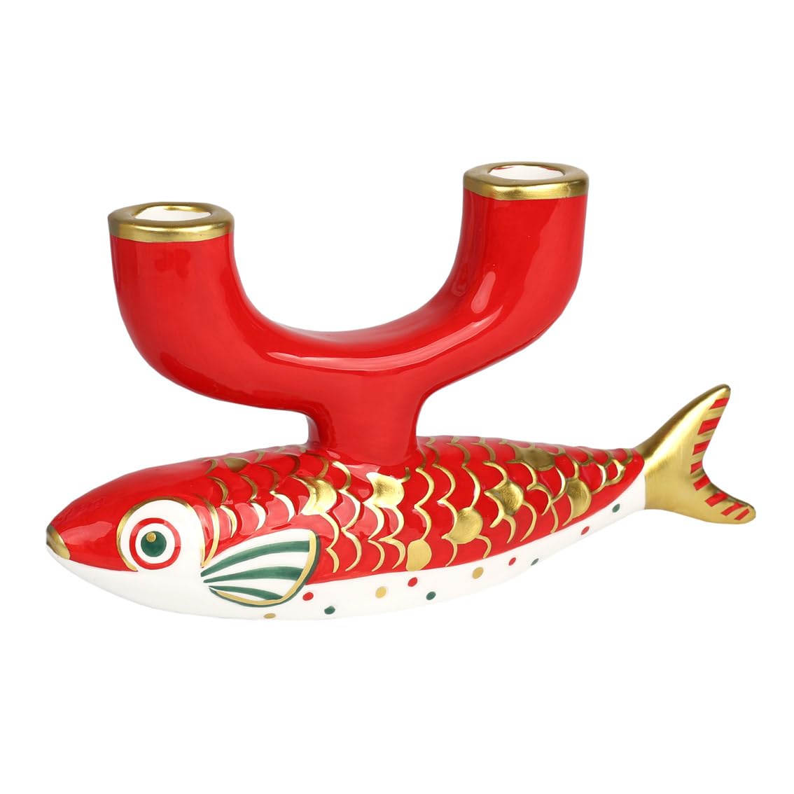– Talking Tables Ceramic Candlestick Holder Taper Candle Stand Indoor Red and Gold Koi Fish Table Decorations Mother`s Day Gifts Centrepiece Spring Home Décor Dinner Party Birthday Wedding