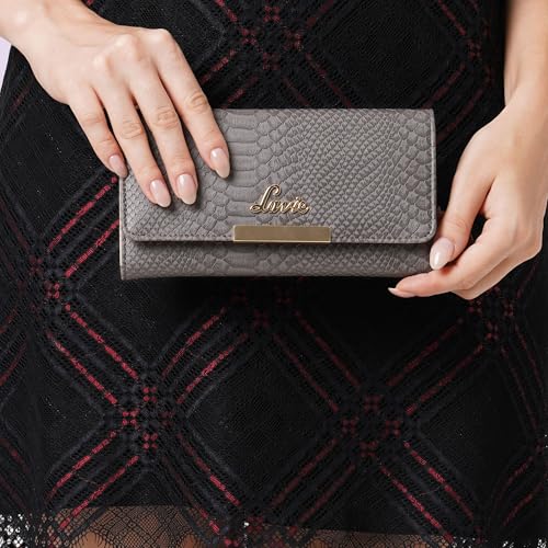 Image of Lavie Women's Croco Trifiano Trifold Wallet | Ladies Purse Handbag