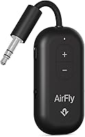 Vista 10 de Twelve South AirFly Pro Adaptador transmisor/receptor inalámbrico Bluetooth para 2 auriculares, uso compartido de audio, compatible con conector