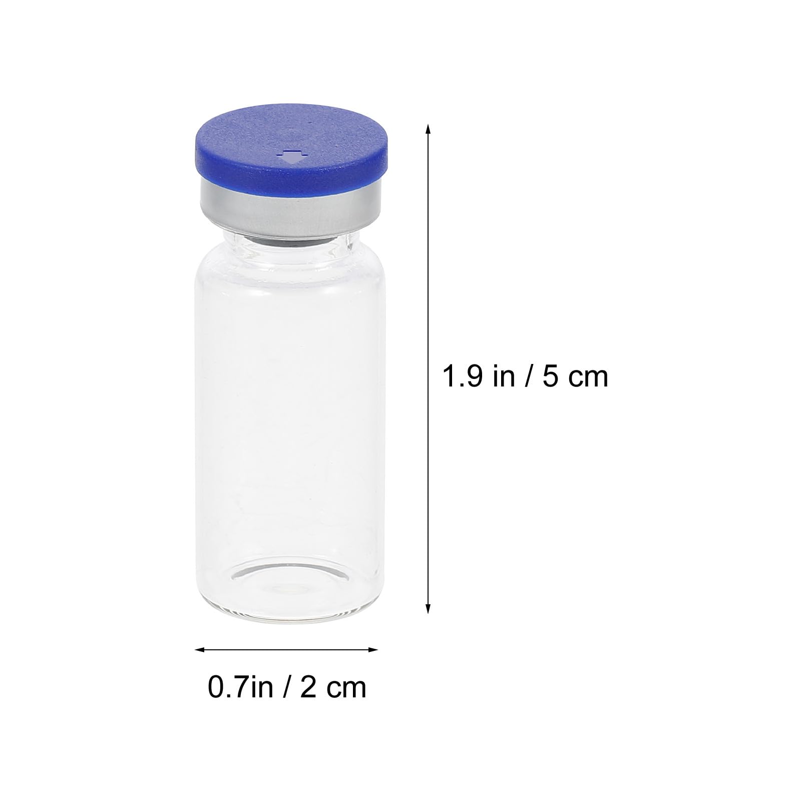 Laboratorio de Vidrio Transparente 10 Ml, Botellas Rellenable con Tapa Hermética, 100 Unidades para Almacenamiento de Reactivos y Muestras en Laboratorio, Uso Profesional