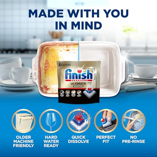 Image of Finish Ultimate Quantum Dishwasher Pods, New & Improved Formula, Dishwasher Detergent Dish Soap, Removes Burnt-On & Dried-On Stain, Degreasing & Scrubbing Power, Fresh Scent, 47 Count