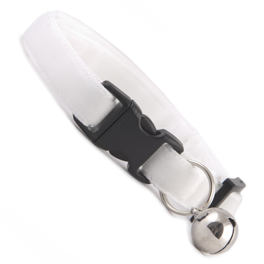 Kitten Collar | Coconut White Double Velvet | Extra Soft | Removable Bell | UK Made | Safety Release Buckle