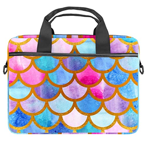 Bolso bandolera de ordenador para la universidad con diseño de escamas coloridas