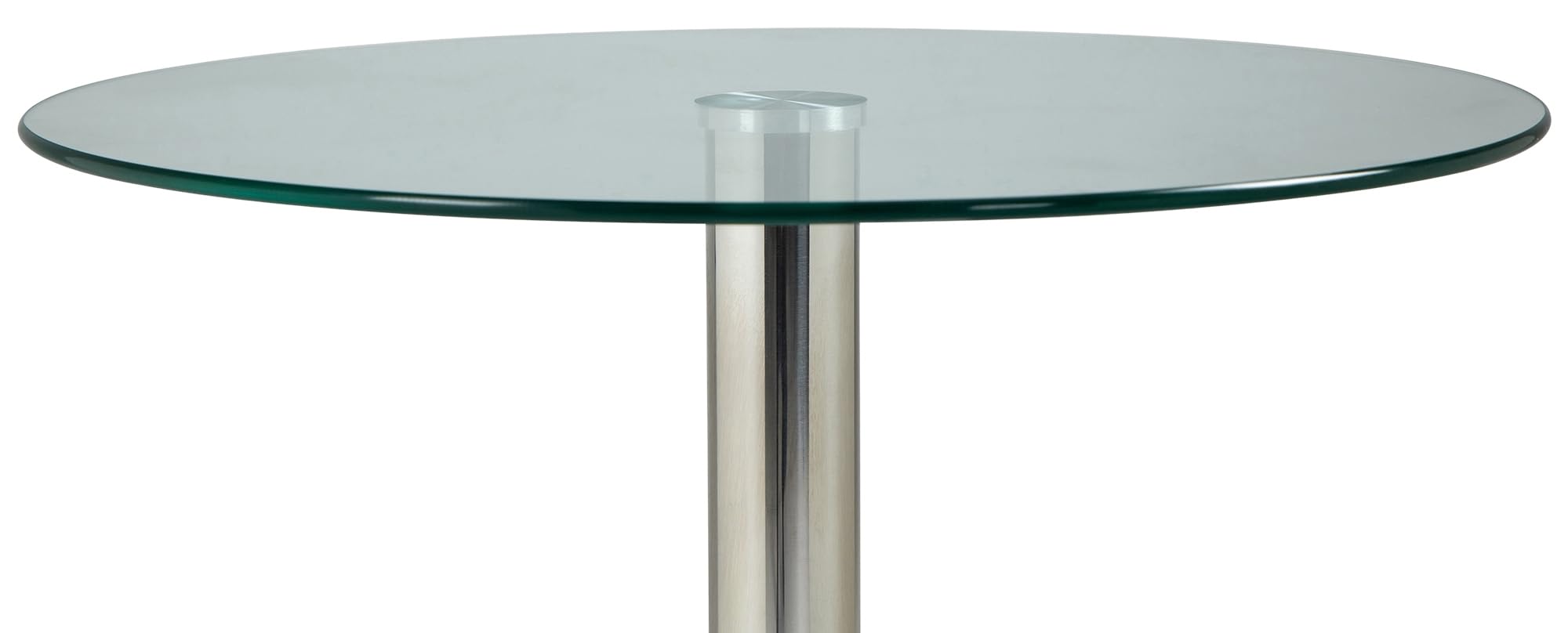 CLP Tavolo In Vetro Rotondo Di Sicurezza Ø 60 CM, H 70 CM I Tavolo Moderno Bar Con Piedistallo In Metallo Cromato, Colore:vetro trasparente