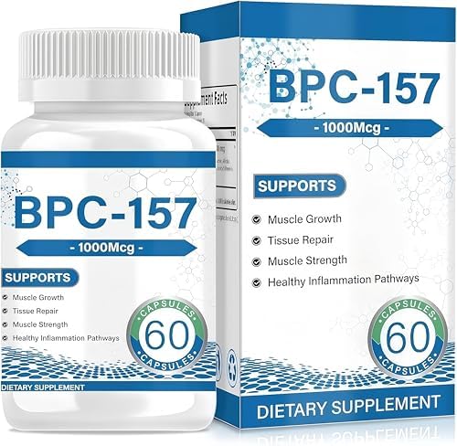 BPC 157 Peptide Capsules 1000 mcg supports muscle growth, tissue repair, strength, 60 capsules(1PC)