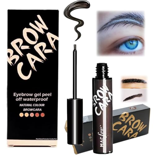 Eyebrow Tattoo Peel Off, Tattoo Gel Brow Stain, Waterproof Eyebrow Kit with Eyebrow Stencils, Last Up to 3-7 Days, Waterproof, For Fuller & Defined Looking Brows. ?Pale Gray Black?