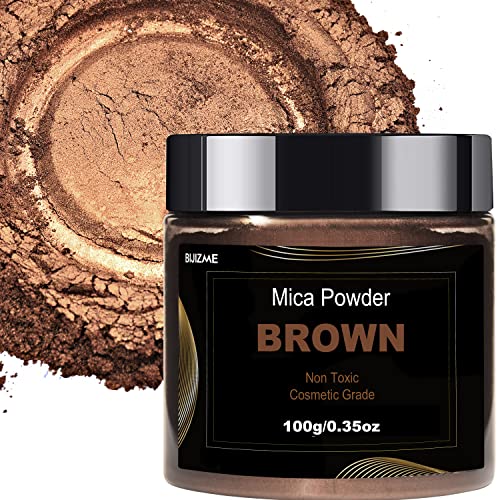 Brown Mica Powder Pigment (100G) -Cosmetic Grade Metallic Mica Powder For Epoxy Resin, Lip Gloss, Soap,Candle Making, Bath Bombs,Tumblers, Jewelry, Dyes, And Diy Crafting Projects(Brown, 3.5Oz) #TOP10