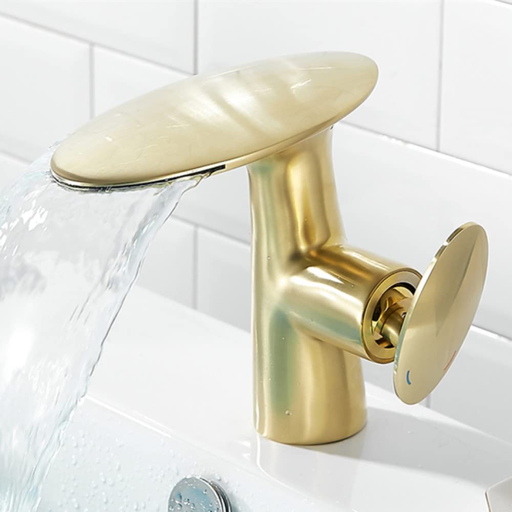 Robinet cascade salle de bain mitigeur chaud froid laiton noir SLT170G
