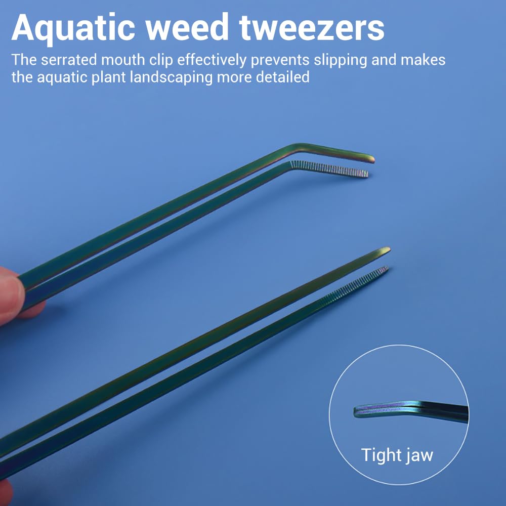Kit Strumenti per Acquario,4 in 1/5 in 1/6 in 1 Attrezzi per Piante Acquatiche in Acciaio Inossidabile con Pinzette Forbici Spatola per Acquari