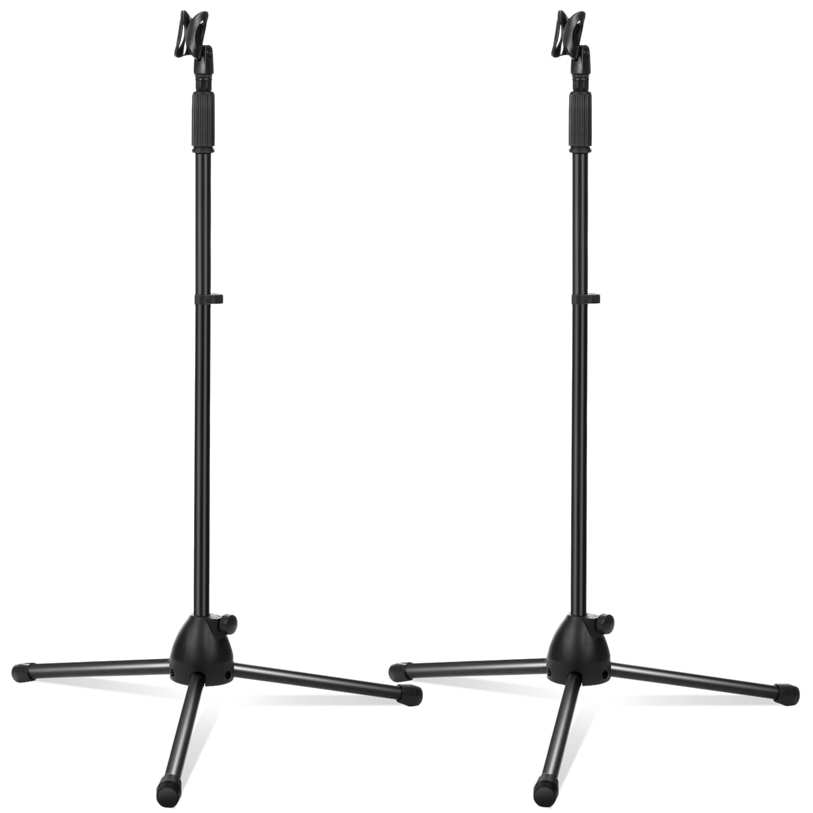 Xuhal 2 Stück höhenverstellbare Mikrofonstativ, Mikrofonständer, verstellbarer Karaoke-Mikrofonhalter, Sprache, universeller Bodenstehend für Singen, Live-Stream-Bühne, Gesamthöhe 152,4 cm