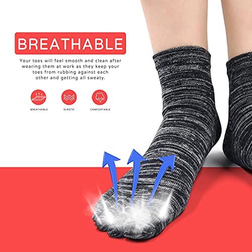 5 Pairs Men Toe Socks Cotton Breathable Athletic Running Ankle Five Finger Crew Sock2