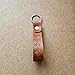Handmade, Hand-Dyed, and Hand-Stamped Veg Tan Leather Keychain (Bison)