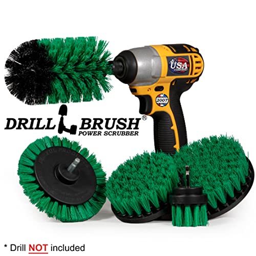 Image of Rotating Nylon Spin Scrubber - Grout and Oven Cleaner Brush Set - Kitchen Cleaning Supplies - Gap Cleaning Brush Kit- Stainless Steel Appliances - Washing Machine, Microwave, Air Fryer & Wall Cleaner