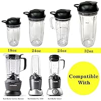 Veterger Replacement Parts 2PCS Single Serve Blender Cups With Slip & Seal Lids