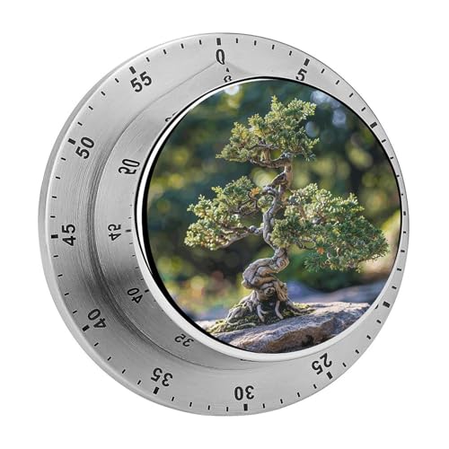 Graceful Bonsai Tree Timer Magnetic Base Kitchen Timers, Stainless Steel Countdown Timer for...