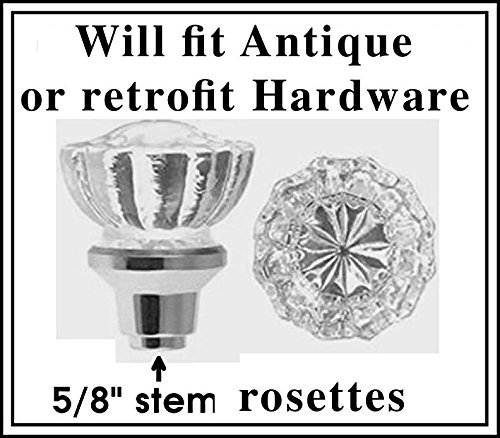 2 Knobs (1 Pair) Depression Crystal & Orb Stem With Set Screws And Spindles. Perfect Replica Of The Most Popular Antique Knobs That They Are Interchangeable With The Antiques, Includes Premium Spindle #TOP6