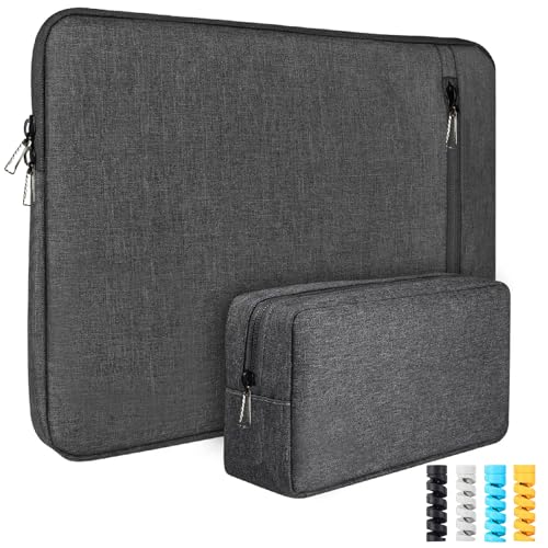 Image of Laptop Sleeve for 15.6 inch Laptop, Set of 2 Grey Fabric Sleeves (15.6)