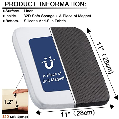 BUYUE Friendly Woven Fabric Magnetic Bar Stool Cushion 1 Piece, Enhanced Anti-Slip Breathable Small Chair Seat Pad for Café Bistro Stackable Metal Stool (Square, Brown, 1)