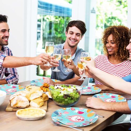 Umigy MEQ-UMIGY-1807 100 Pcs Easter Colorful Party Supplies Bunny Plates Napkins Set Rabbit Tableware Dinner Dessert Appetizer Disposable thumb #5