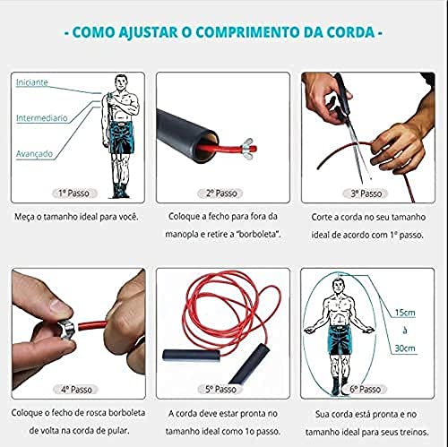 Corda Speed Crossfit Spank Ajustável Com Rolamento (PRETO)