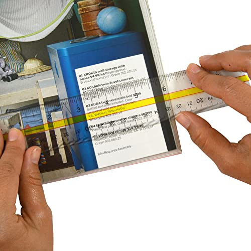 Westcott Acrylic Data Highlight Reading Ruler With Tinted Guide, 15" Clear #TOP3