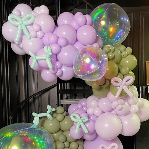 Image of Iridescent Balloons 9 Pcs,22 Inch Large Clear 4D Round Balloons | Clear Holographic Giant Round Ball Balloons For Birthday Rainbow Shine Wedding Baby Shower Decor