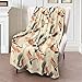 ICAAV Crane Blanket 50×60 Inch,Elegant Japanese Bird Lightweight Flannel Throw with Ink Style Flying Red Crowned Cranes, Oriental Minimalist Decor,Gifts for Women, Adults,Art Lovers