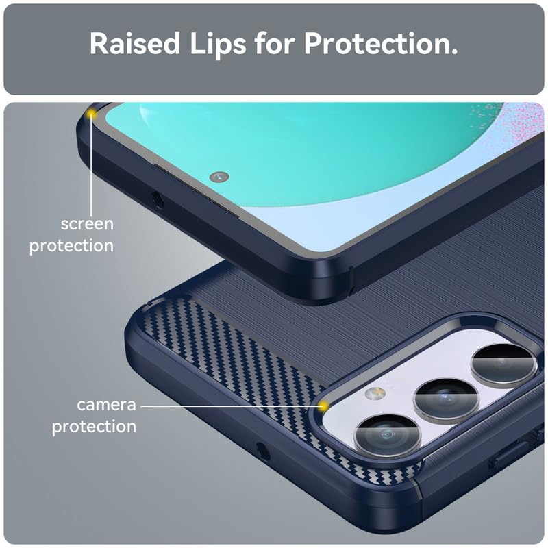 Image of Hybrid Carbon Fiber Back Case for Samsung Galaxy M54 5G / F54 5G (Blue)