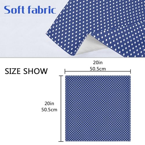 Servilleta de Tela Blanca con Lunares Azules 50.5x50.5 cm Pack 6 miniatura 5