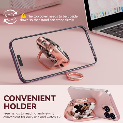 Image of Inesore for AirPods Pro 3 Case Cover 2025 with Lock-Black Gold Flower | Two-Piece Design,with Gold Keychain & Clean Pen, As Phone Stand,Support Wireless Charging,Cute Luxury Case for Women Girly