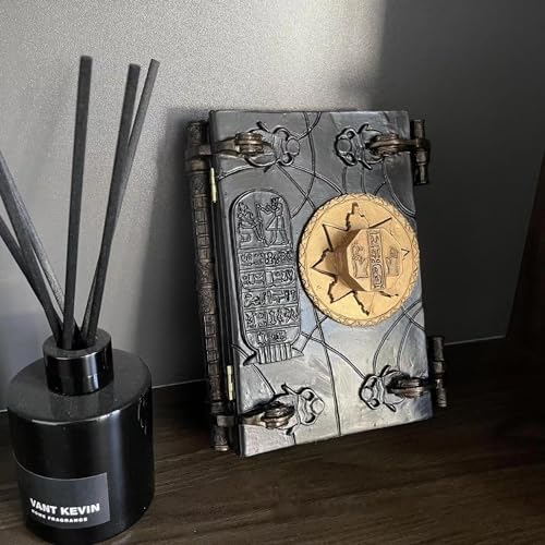 Bestmotoring The Mummy Books and Key Set – Mummy Prop Replica in Resin – Authentic Collectible for Horror Fans and Movie Enthusiasts (Black)