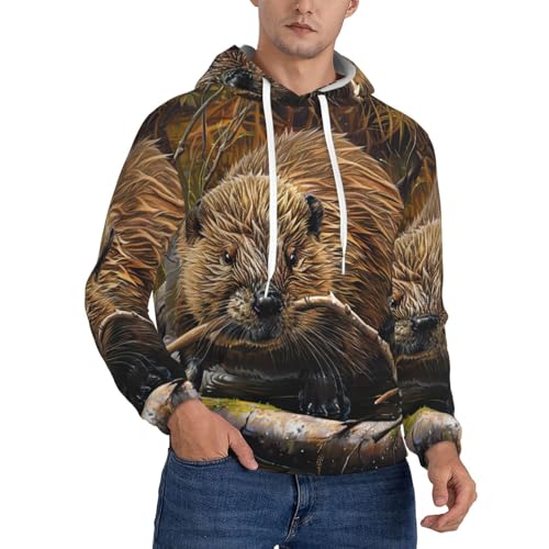 Sweat à capuche castor avec poche - Hoodie de sport décontracté unisexe