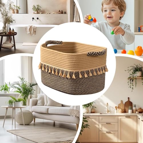 Cesta de almacenamiento de algodón suave para proteger suelos y ropa 5