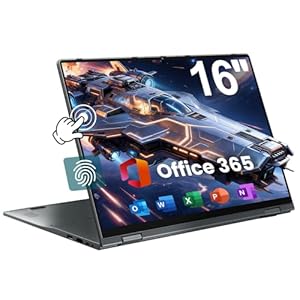 jumper Laptop convertible de 16 pulgadas, computadora portátil con procesador N95 de cuatro núcleos (hasta 3.4 GHz), 16 GB DDR5 RAM 640 GB de almacenamiento, pantalla táctil de 360 grados, teclado