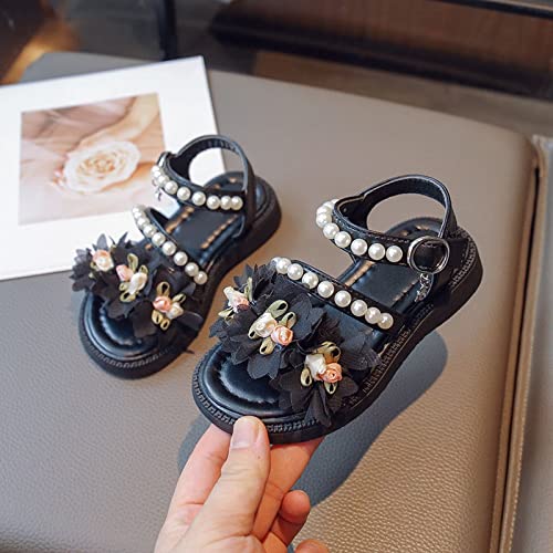 Children's Sandals Summer Children's Pearl Flower Princess Shoes Little Girls' Middle And Big Kids Slip on Girls2