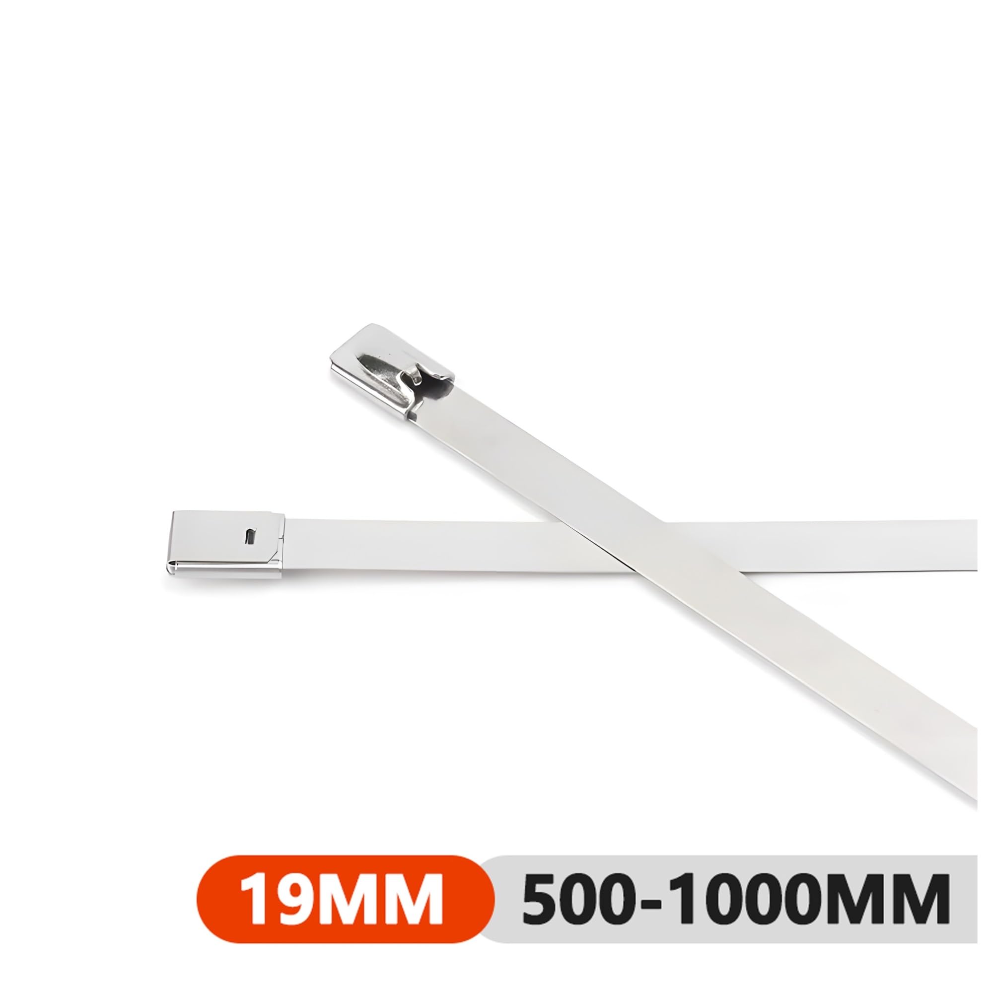 Opaski kablowe ze stali nierdzewnej do kabli ze stali nierdzewnej 304 #, 19mm wytrzymały samoblokujący zamek błyskawiczny kołnierz (19x500mm(20pcs))