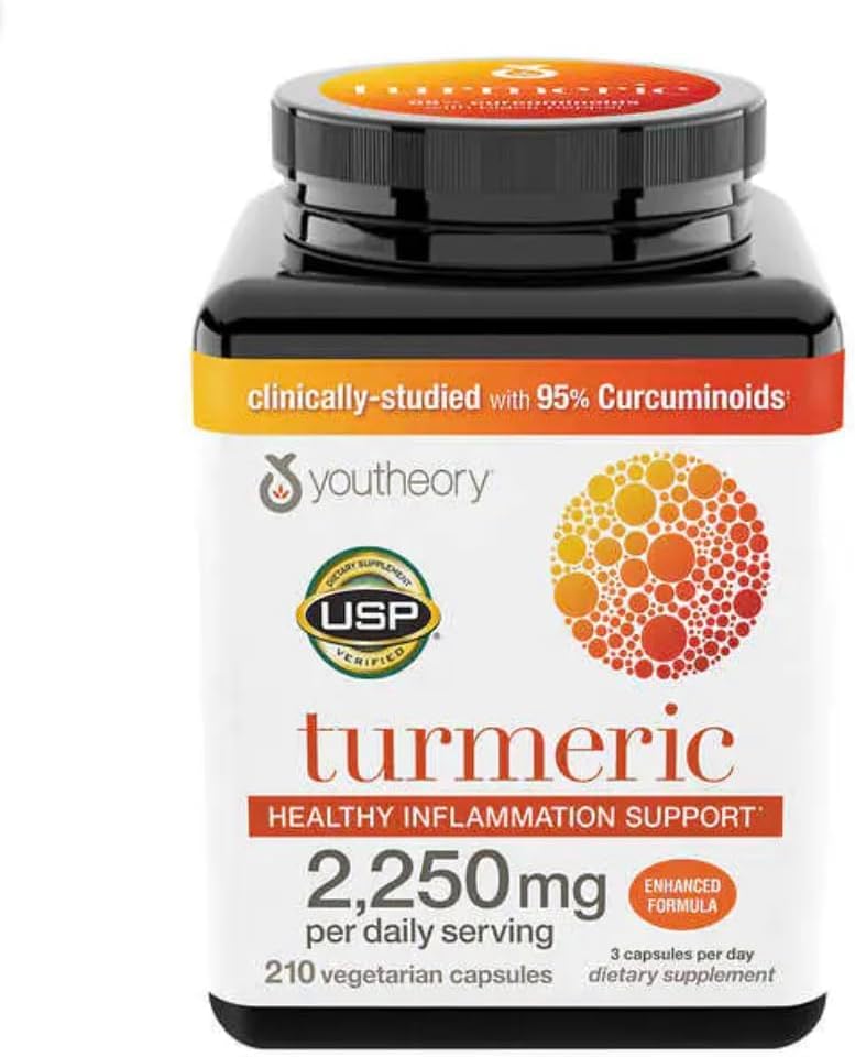 Youtheory Turmeric Curcumin Supplement with Black Pepper BioPerine