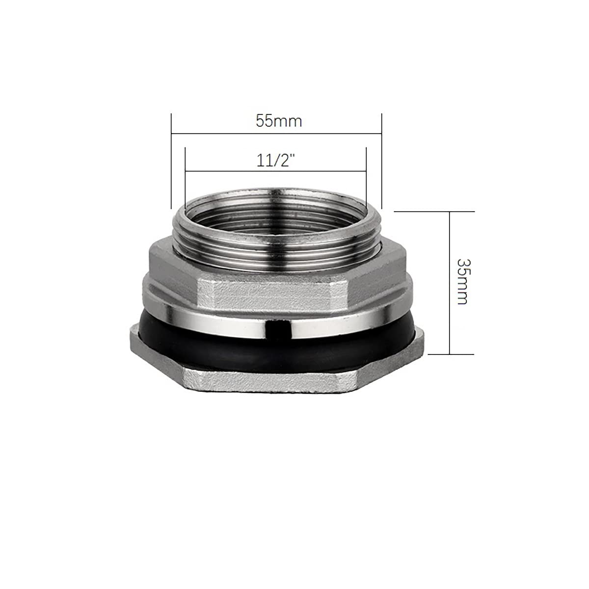 4 Piezas De Acero Inoxidable For Manguera De Jardín, 1/2" 3/4" 1" 1-1/4" 1-1/2" 2" BSP Rosca Hembra SUS304 Tubería Única Llave Suelta Tuerca De Ajuste Giratoria Tanque De Agua Conector De Unión (Size