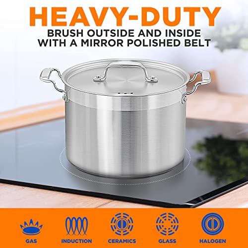 NutriChef 8 Qt Heavy-Duty Stockpot with Stainless Steel Lid - Induction Compatible Cooking Pot, Ideal for Soups and Stews - Image 5