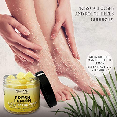 Mineral Me California SCALL001 Body Scrub Exfoliator - 12Oz Fresh Lemon Sugar Scrub Cubes W/Mango Butter & Shea Butter- Ultra Hydrating & Moisturizing thumb #3