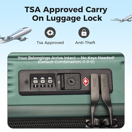20 Inch Carry On Luggage, Hardside Lightweight Spinner Suitcase with TSA Lock, 22x14x9 Airline Approved Hard Shell Travel Suitcase with Wheels, Scratch Resistant (Dark Green, 20 Inch)4