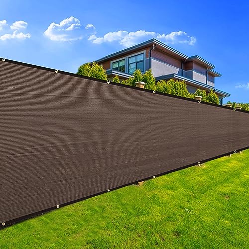Privacy Screen Fence,5ftx25ft Heavy Duty 90% Blockage 175 GSM Fencing Mesh Net Cover for Backyard Garden Yard Outdoor Wall 40 Cable Zip Ties Included Brown